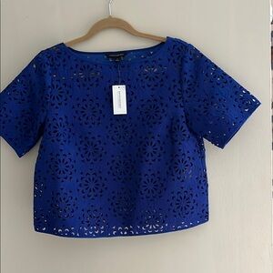 Banana Republic Blue Boxy Crop Blouse